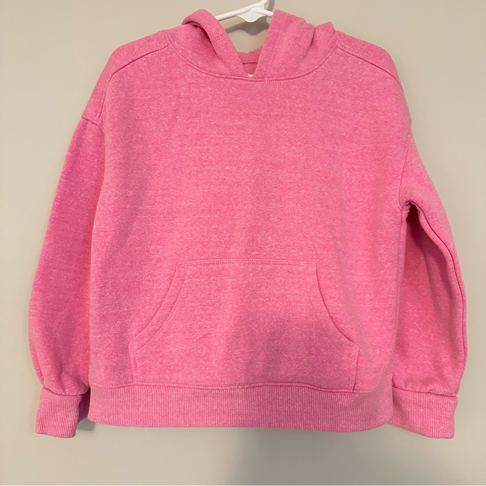 Cat and Jack Hooded Sweatshirt, Girls Size XS (4/5), Pink, Front pocket, Kids